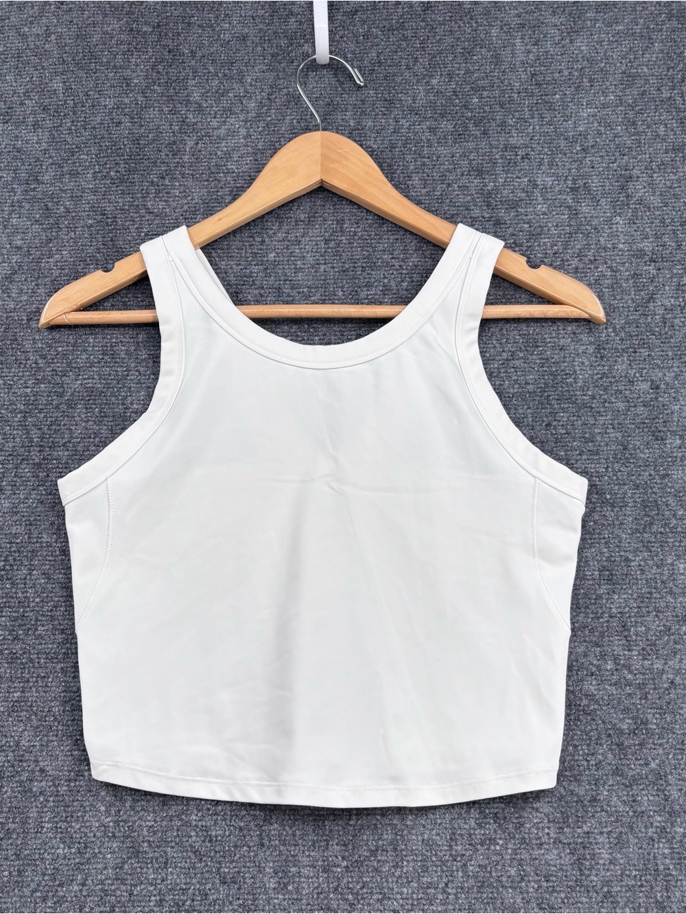 Nike One White Fitted Dri Fit Strappy Cropped Tank Top Gym Yoga Workout Size M
